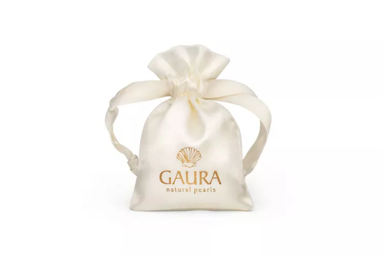 Gaura Pearls Halskette - Perle, weiß, Kasumi like, 38 cm, Leder, 925 Silber