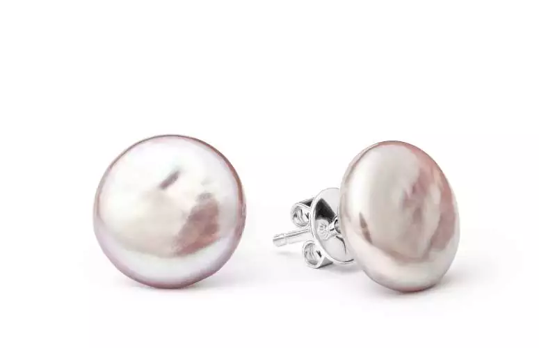 Perlenschmuck Set - Klassisch elegant - Perlenohringe lavandel und Silberkettekette lavandel Bild 2