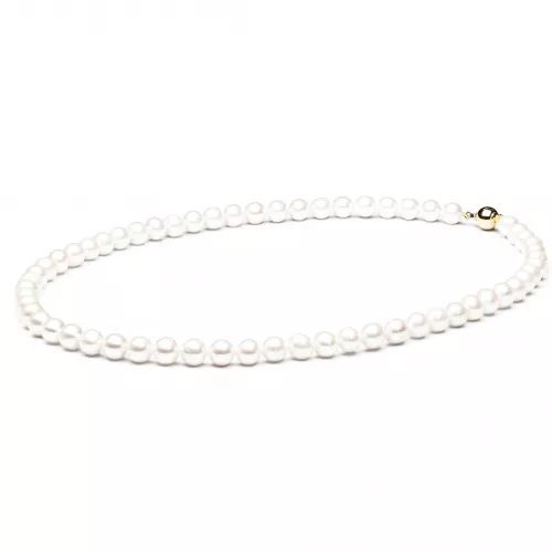 FARWG685-M Gaura Pearls Perlenkette - weiss klassisch 50 cm 585 Weiss Gelbgold