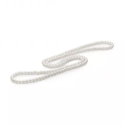 Gaura Pearls Perlenkette - weiß, rund, 8.5 mm, 120 cm