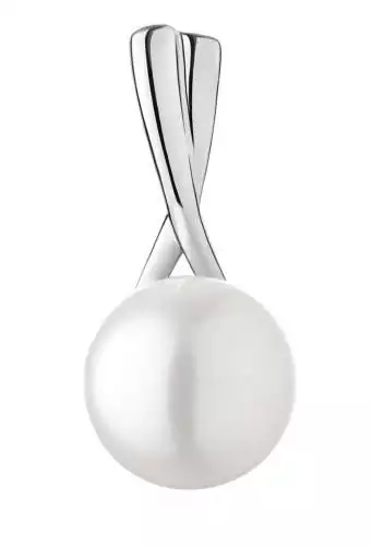 Perlenanhänger einzeln weiß 8.5-9 mm, 925er rhodiniertes Silber, Gaura Pearls, Estland