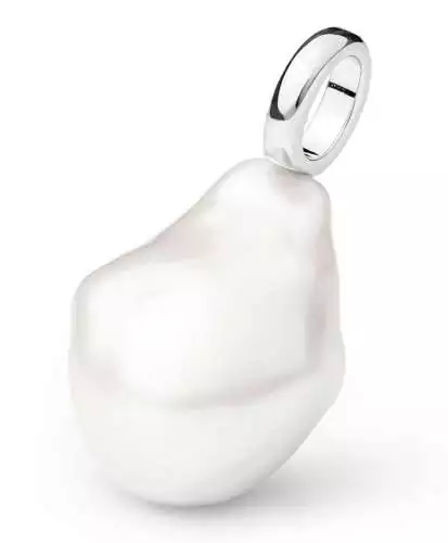 Perlenanhänger einzeln, weiß Kasumi like 13-14 mm, 925er Silber, Gaura Pearls, Estland