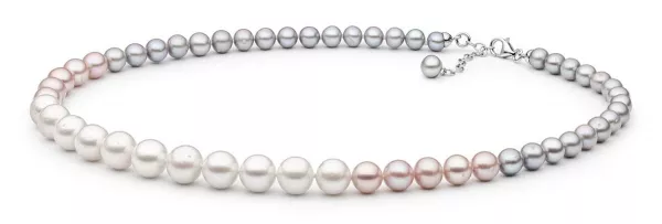 Elegante Perlenkette "Dancing Queen", rund, 7-11 mm, 45 cm Länge, Verschluss 925er Silber, Gaura Pearls, Estland