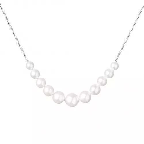 Gaura Pearls Silberkette - weiß, 36-41 cm, 925 Silber