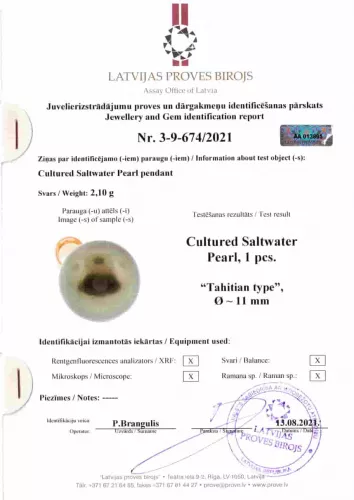 Gaura Zertifikat Tahiti Perle