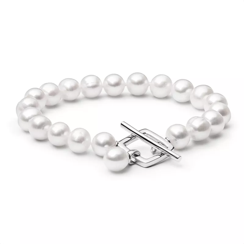 Perlenschmuck Perlenarmband weiß Zierverschluss Silber 194-72B Perlenschmuck Perlenarmband weiß Zierverschluss Silber 194-72B
