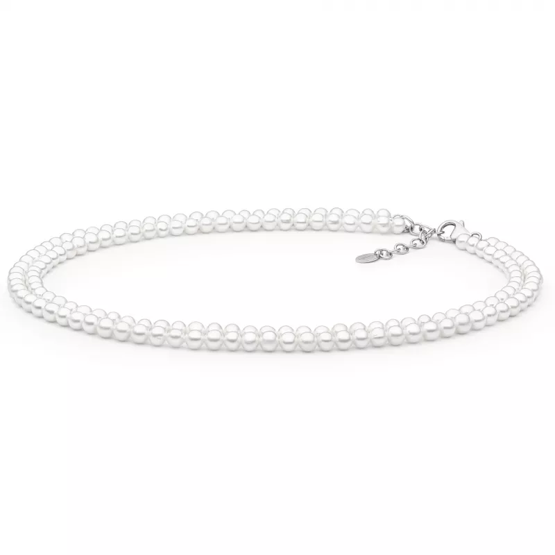 Gaura Pearls Perlencollier - weiss, rund, 39-42 cm, 925 Silber Gaura Pearls Perlencollier - weiss, rund, 39-42 cm, 925 Silber