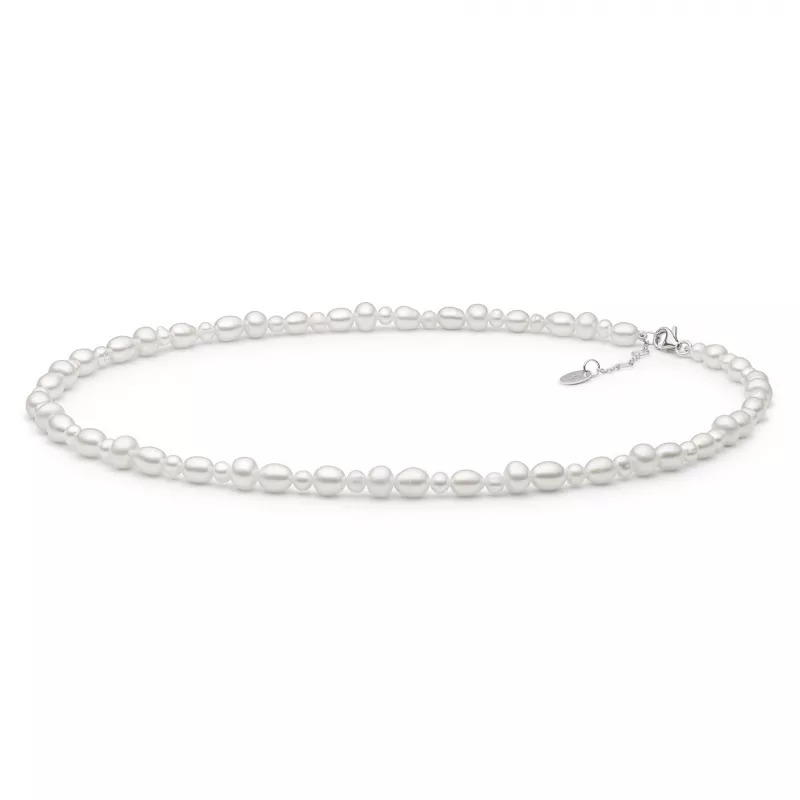 Gaura Pearls Perlenkette - weiss, reis, 4-6.5 mm, 40-43 cm, 925 Silber Gaura Pearls Perlenkette - weiss, reis, 4-6.5 mm, 40-43 cm, 925 Silber