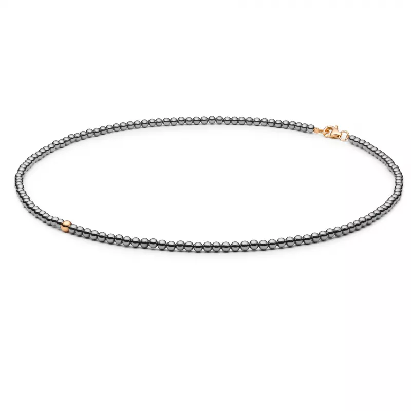 Gaura Pearls Terahertz kette - schwarz, rund, 38-41 cm, 585 Roségold plattiert Gaura Pearls Terahertz kette - schwarz, rund, 38-41 cm, 585 Roségold plattiert