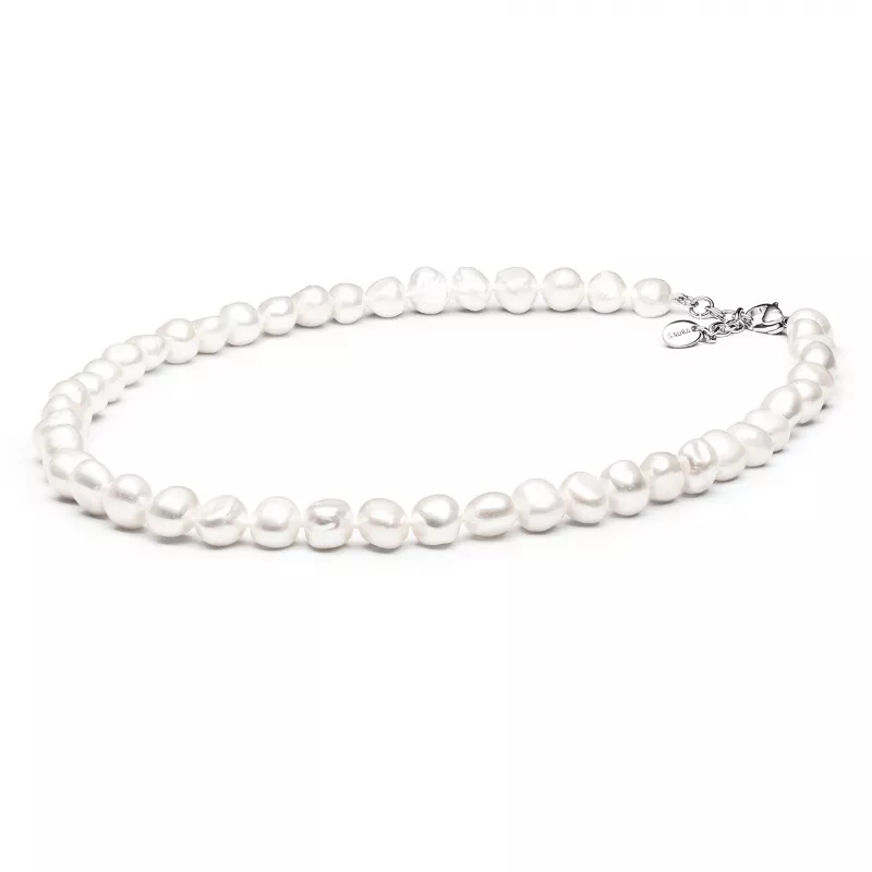 Gaura Pearls Perlenkette - weiß, 50-53 cm, Stahl