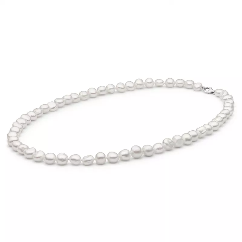 Gaura Pearls Perlenkette Herren - weiß, barock, 50 cm, 925 Silber Gaura Pearls Perlenkette Herren - weiß, barock, 50 cm, 925 Silber