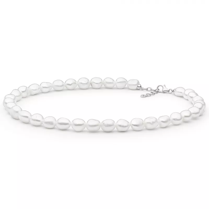 Gaura Pearls Perlenkette - weiß, 45-48 cm, 925 Silber Gaura Pearls Perlenkette - weiß, 45-48 cm, 925 Silber