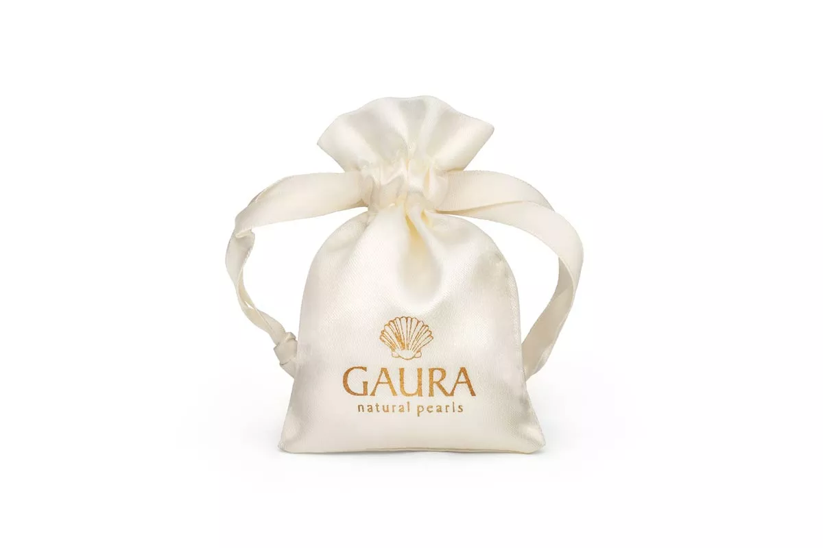 Gaura Pearls Halskette - Perle, weiß, Kasumi like, 38 cm, Leder, 925 Silber Gaura Pearls Halskette - Perle, weiß, Kasumi like, 38 cm, Leder, 925 Silber