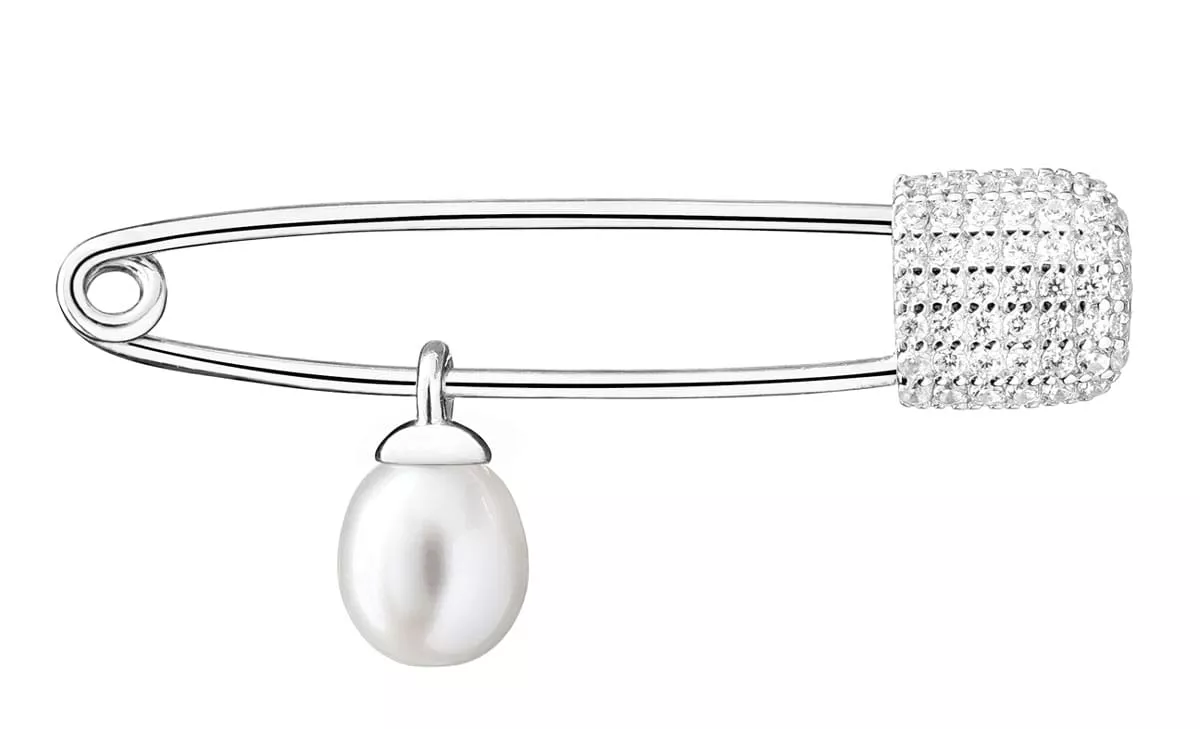 Brosche Nadel weiß 6-6.5 mm, tropfen mit Zirkonia, 925er rhodiniertes Silber, Gaura Pearls, Estland Brosche Nadel weiß 6-6.5 mm, tropfen mit Zirkonia, 925er rhodiniertes Silber, Gaura Pearls, Estland