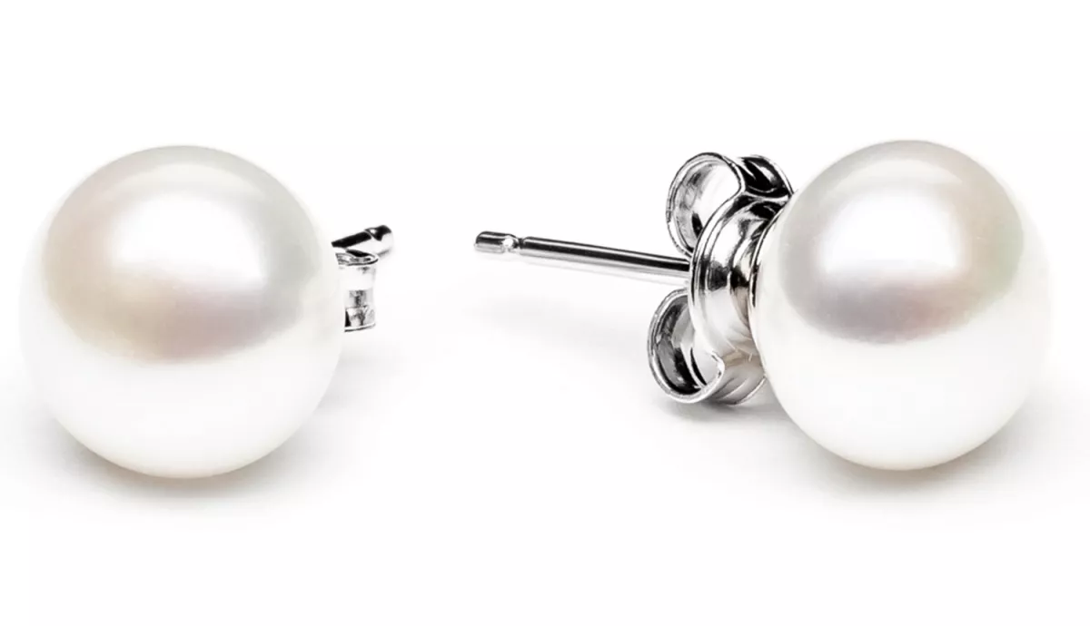 Tahiti-Ohrringe Mit Schwarzer Tahiti-Perle Und Weißen Diamanten Aus 14 Karat Weißgold