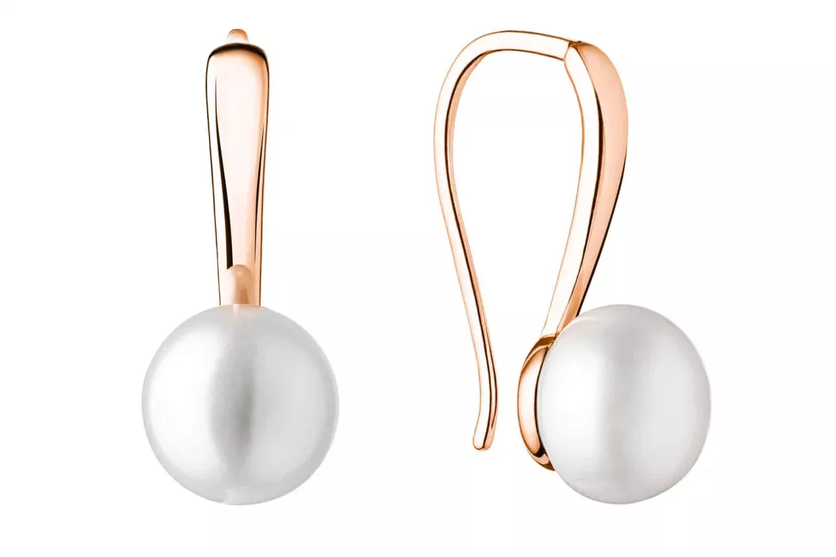 Eleganter Perlenohrhänger Roségold 585 plattiert (1 Mik) weiß 9.5-10 mm, Gaura Pearls, Estland Bild 2 Eleganter Perlenohrhänger Roségold 585 plattiert (1 Mik) weiß 9.5-10 mm, Gaura Pearls, Estland Bild 2