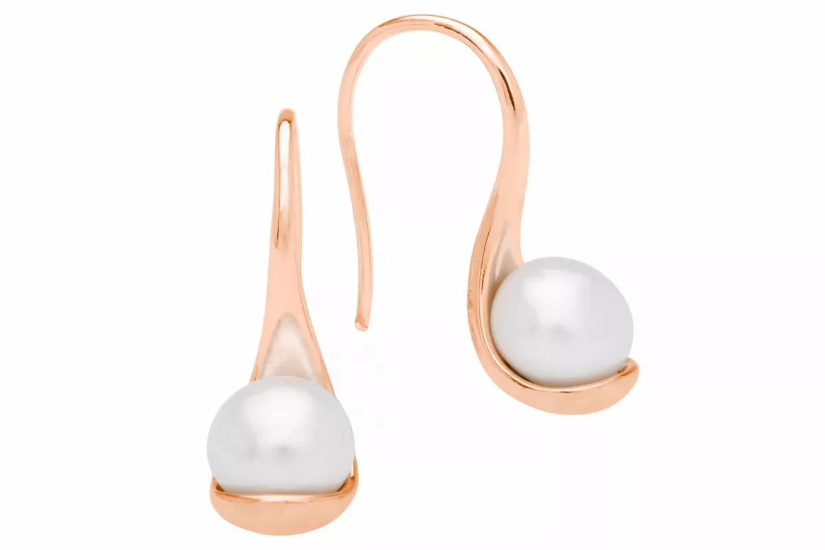 Eleganter Perlenohrhänger Roségold 585 plattiert weiß SK21499GE_W Eleganter Perlenohrhänger Roségold 585 plattiert weiß SK21499GE_W