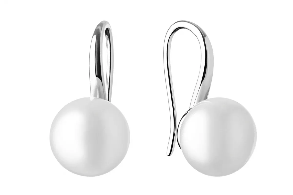Eleganter Perlenohrhänger weiß rund 10-10.5 mm, 925er Silber, Gaura Pearls, Estland Eleganter Perlenohrhänger weiß rund 10-10.5 mm, 925er Silber, Gaura Pearls, Estland
