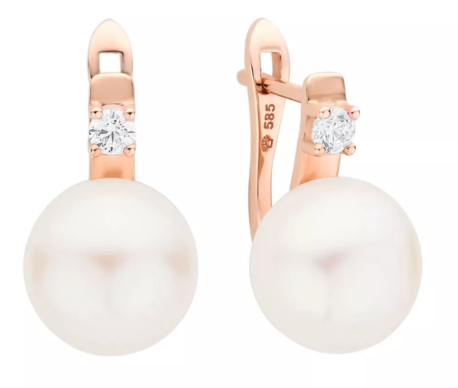 Perlenorringe weiss rund 9-9.5 mm, Englischer Verschluss, Gaura Pearls, Estland Perlenorringe weiss rund 9-9.5 mm, Englischer Verschluss, Gaura Pearls, Estland