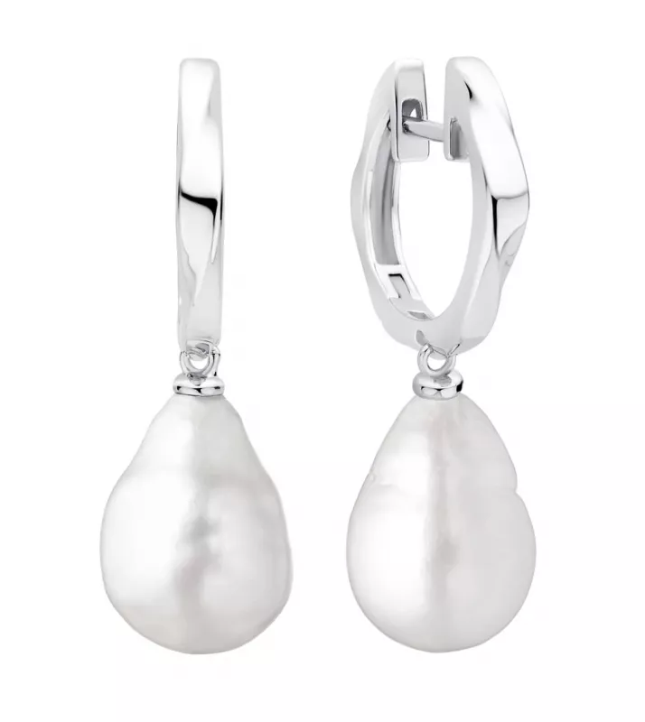 Eleganter Perlenohrring hängend weiß Edison 9-10 mm, Zirkonia, Englischer Verschluss, Gaura Pearls, Estland Eleganter Perlenohrring hängend weiß Edison 9-10 mm, Zirkonia, Englischer Verschluss, Gaura Pearls, Estland