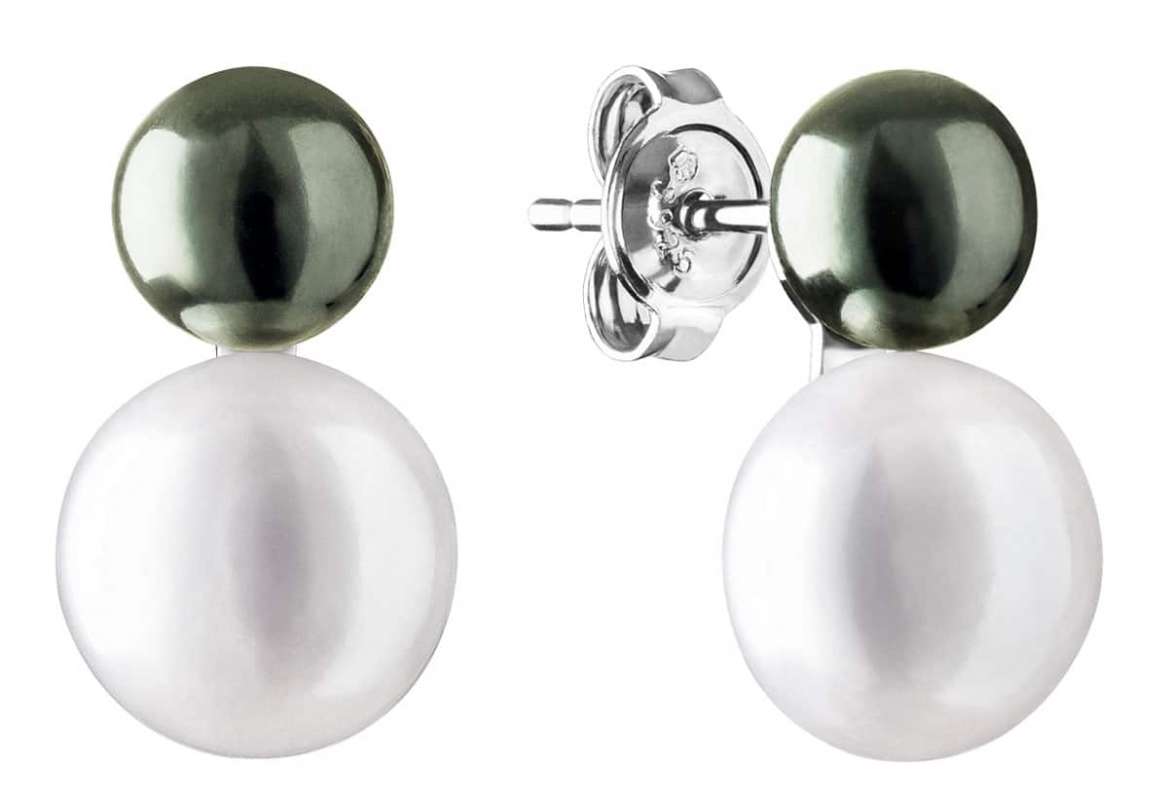 Perle & Zirkonia   5 cm    925er Silber Onyx Ohrringe Onyx