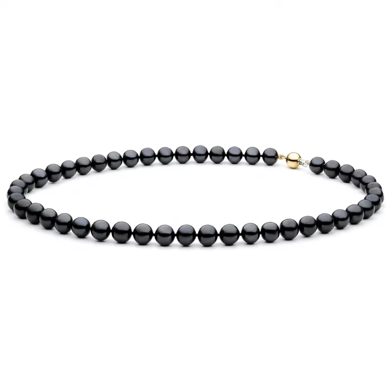 Gaura Pearls Perlenkette - schwarz, rund, 45 cm, 585 Weiß/Gelbgold Gaura Pearls Perlenkette - schwarz, rund, 45 cm, 585 Weiß/Gelbgold