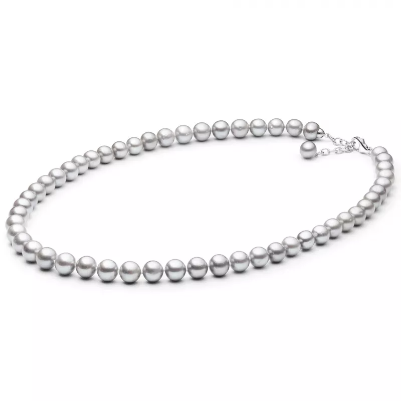 Gaura Pearls Perlenkette - grau, rund, 50-53 cm, 925 Silber Gaura Pearls Perlenkette - grau, rund, 50-53 cm, 925 Silber