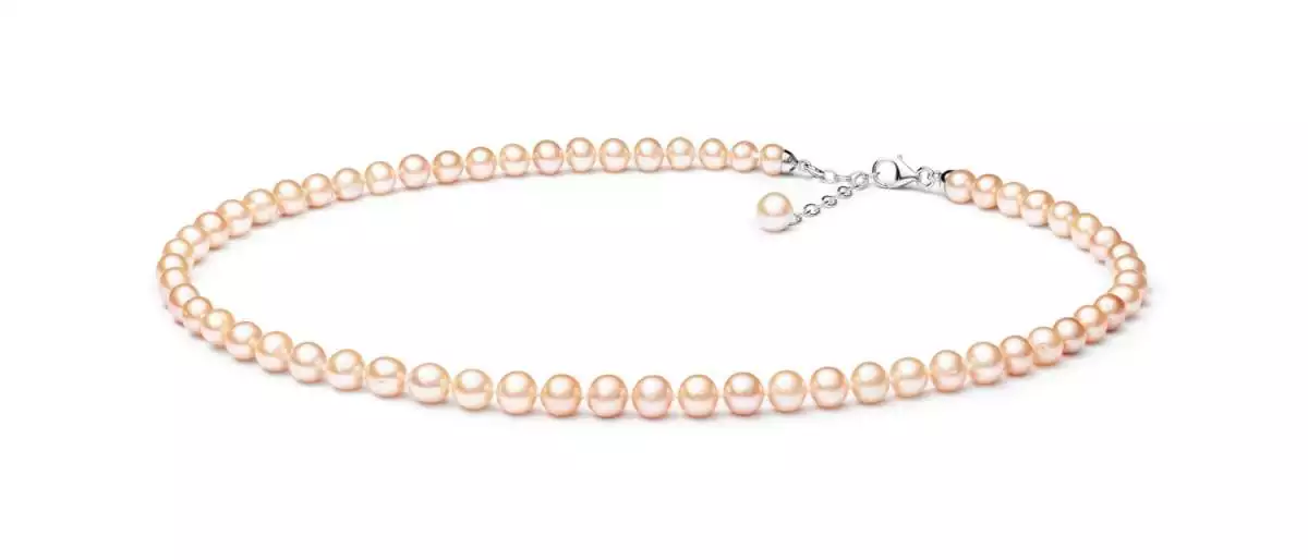Perlenschmuck Set - Klassisch elegant - Perlenohringe rosa und Perlenkette rosa Bild 3