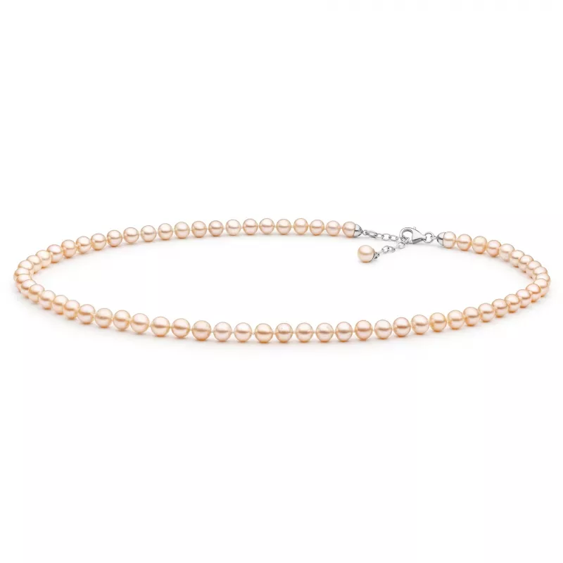Gaura Pearls Perlenkette - rosa, rund, 6.5 mm, 45-48 cm, 925 Silber Gaura Pearls Perlenkette - rosa, rund, 6.5 mm, 45-48 cm, 925 Silber