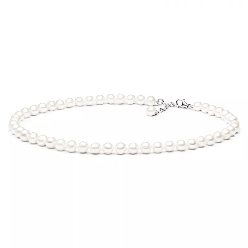 Gaura Pearls Perlenkette - weiß, rund, 7 mm, 40-43 cm, 925 Silber Gaura Pearls Perlenkette - weiß, rund, 7 mm, 40-43 cm, 925 Silber