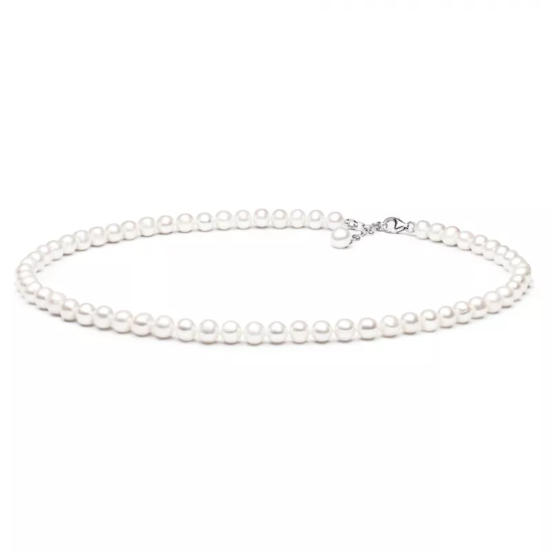Gaura Pearls Perlenkette - weiß, rund, 7 mm, 45-48 cm, 925 Silber Gaura Pearls Perlenkette - weiß, rund, 7 mm, 45-48 cm, 925 Silber