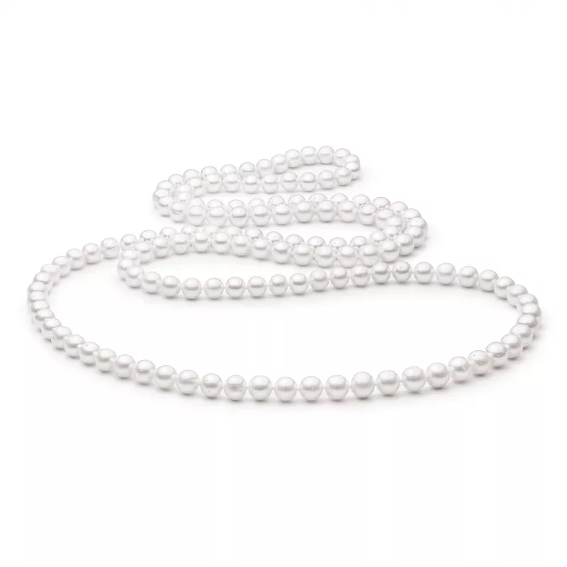 Gaura Pearls Perlenkette - weiß, elegant, 120 cm Gaura Pearls Perlenkette - weiß, elegant, 120 cm