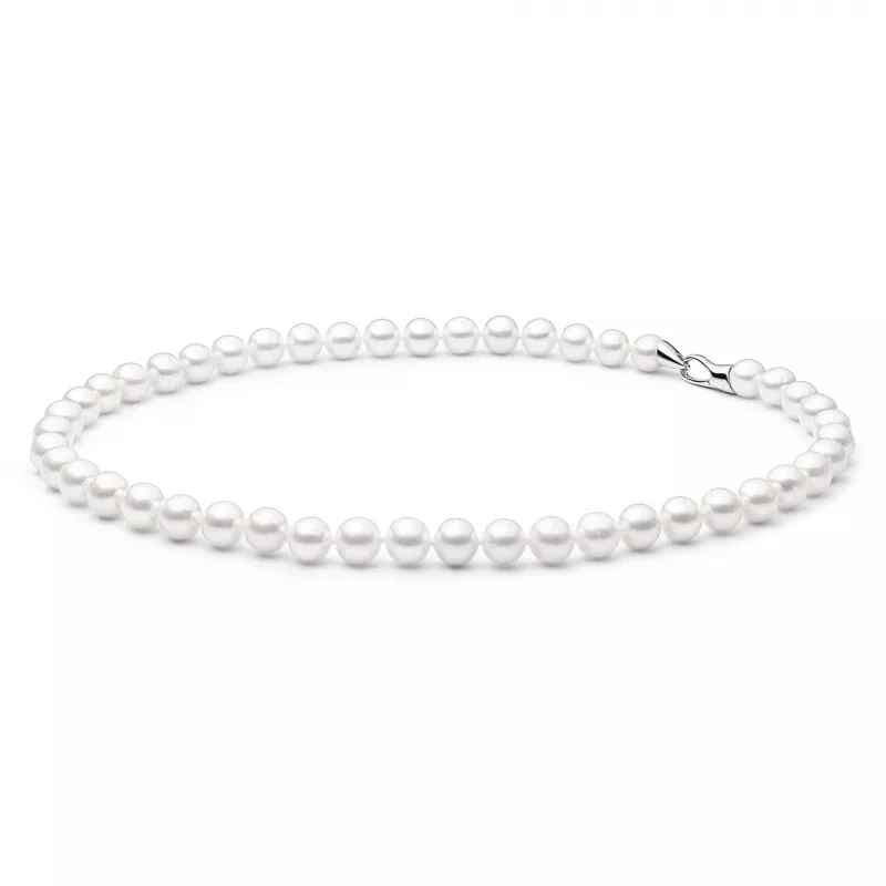 Gaura Pearls Perlenkette - weiß, rund, 9 mm, 45 cm, 925 Silber Gaura Pearls Perlenkette - weiß, rund, 9 mm, 45 cm, 925 Silber