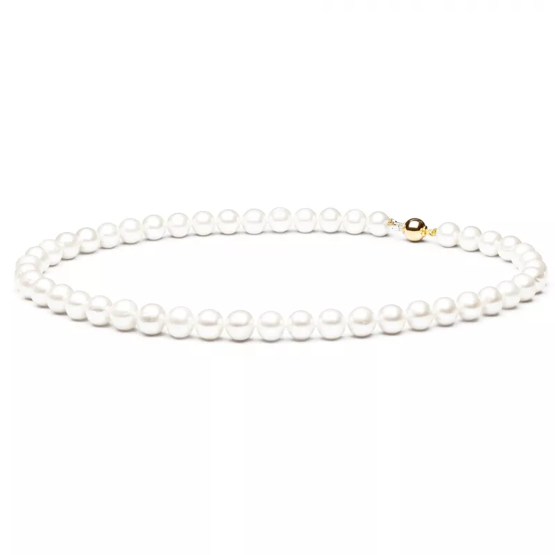FARWG795 Gaura Pearls Perlenkette - weiss rund 45 cm 585 Weiss Gelbgold