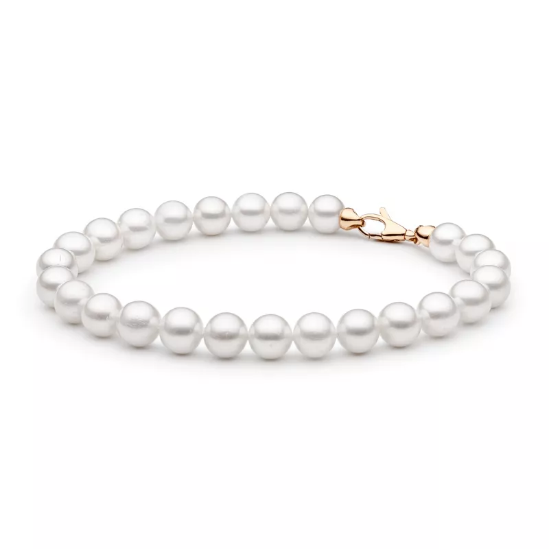 Gaura Pearls Perlenarmband - weiß, 7 mm, 585 Roségold Gaura Pearls Perlenarmband - weiß, 7 mm, 585 Roségold