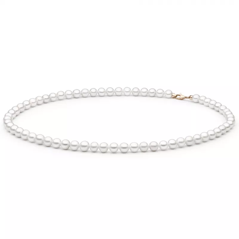 Gaura Pearls Perlenkette - weiß, klassisch, 40 cm, 585 Roségold Gaura Pearls Perlenkette - weiß, klassisch, 40 cm, 585 Roségold