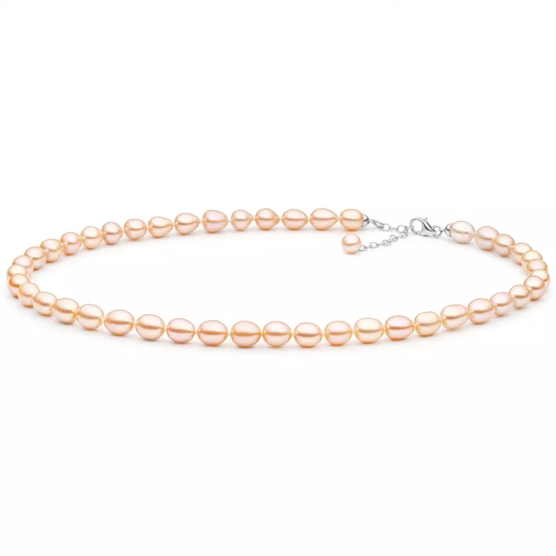 Gaura Pearls Perlenkette - rosa, reis, 45-48 cm, 925 Silber Gaura Pearls Perlenkette - rosa, reis, 45-48 cm, 925 Silber