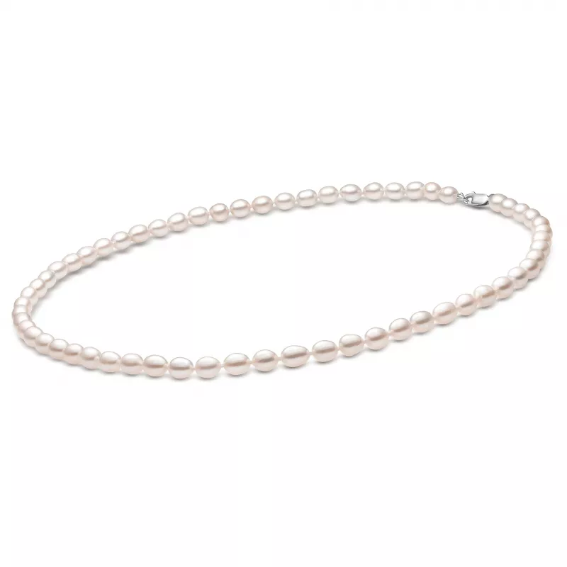 Gaura Pearls Perlenkette - weiß, reis, 50-53 cm, 925 Silber Gaura Pearls Perlenkette - weiß, reis, 50-53 cm, 925 Silber
