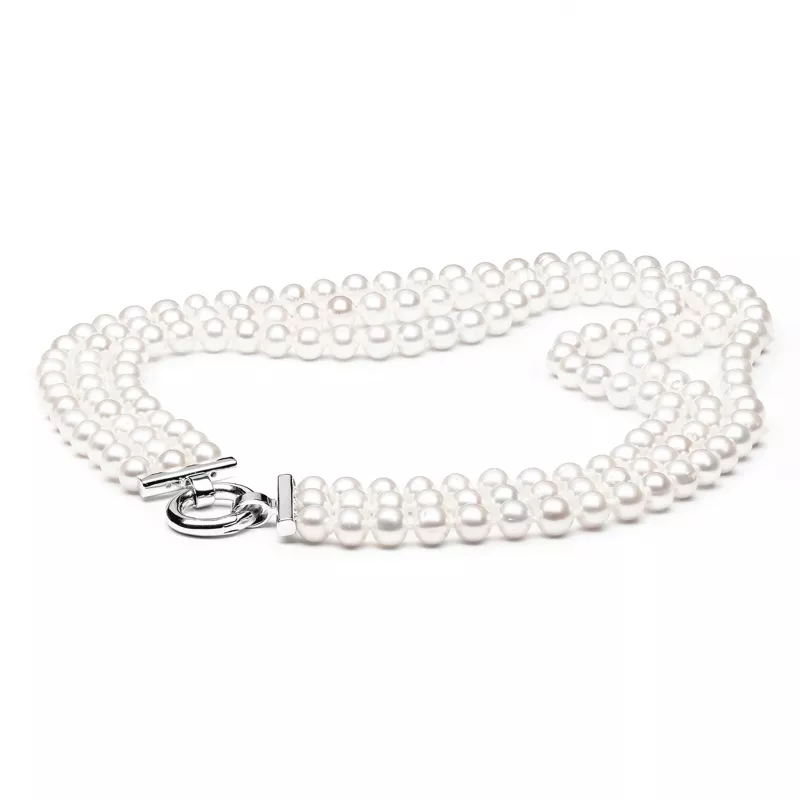 Gaura Pearls Perlencollier - weiß, rund, 40 cm, 925 Silber Gaura Pearls Perlencollier - weiß, rund, 40 cm, 925 Silber