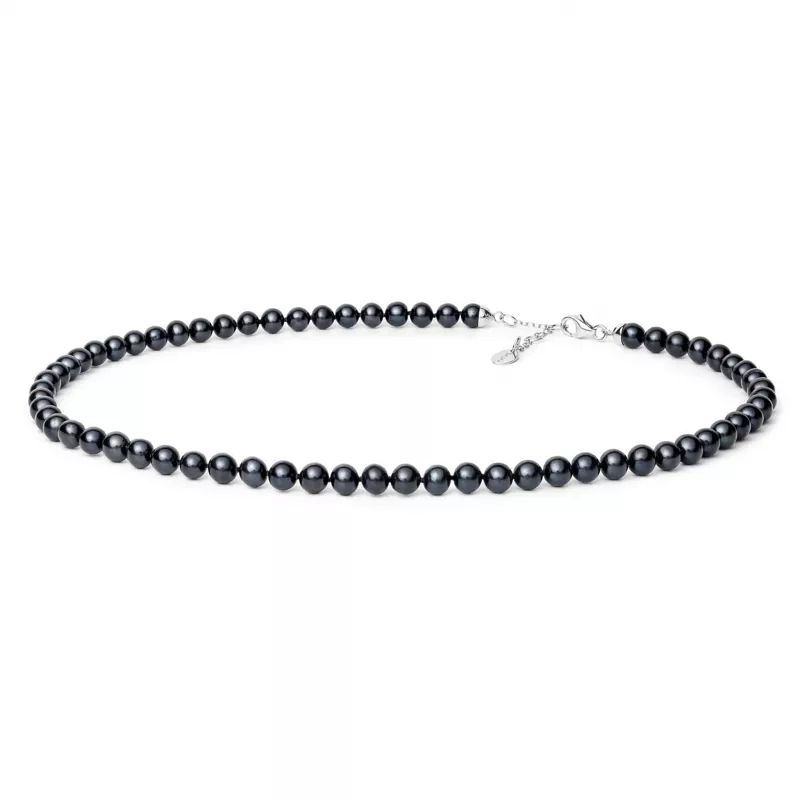 Gaura Pearls Perlenkette - schwarz, rund, 5 mm, 40-43 cm, 925 Silber Gaura Pearls Perlenkette - schwarz, rund, 5 mm, 40-43 cm, 925 Silber