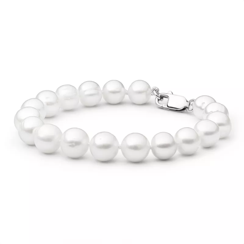Gaura Pearls Perlenarmband - weiß, 10 mm, 925 Silber Gaura Pearls Perlenarmband - weiß, 10 mm, 925 Silber