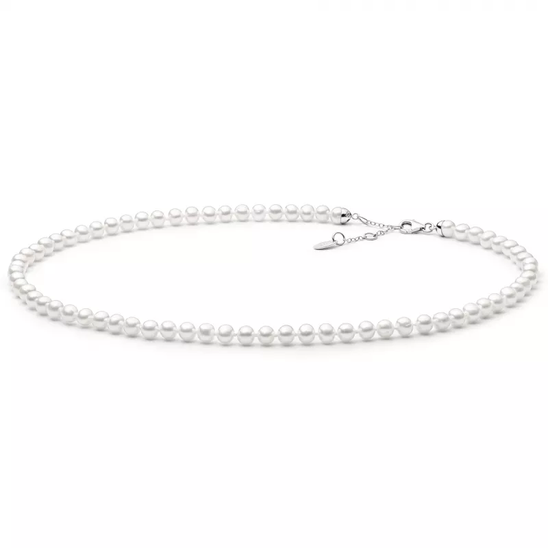 Gaura Pearls Perlenkette - weiß, rund, 5.5 mm, 40-43 cm, 925 Silber Gaura Pearls Perlenkette - weiß, rund, 5.5 mm, 40-43 cm, 925 Silber