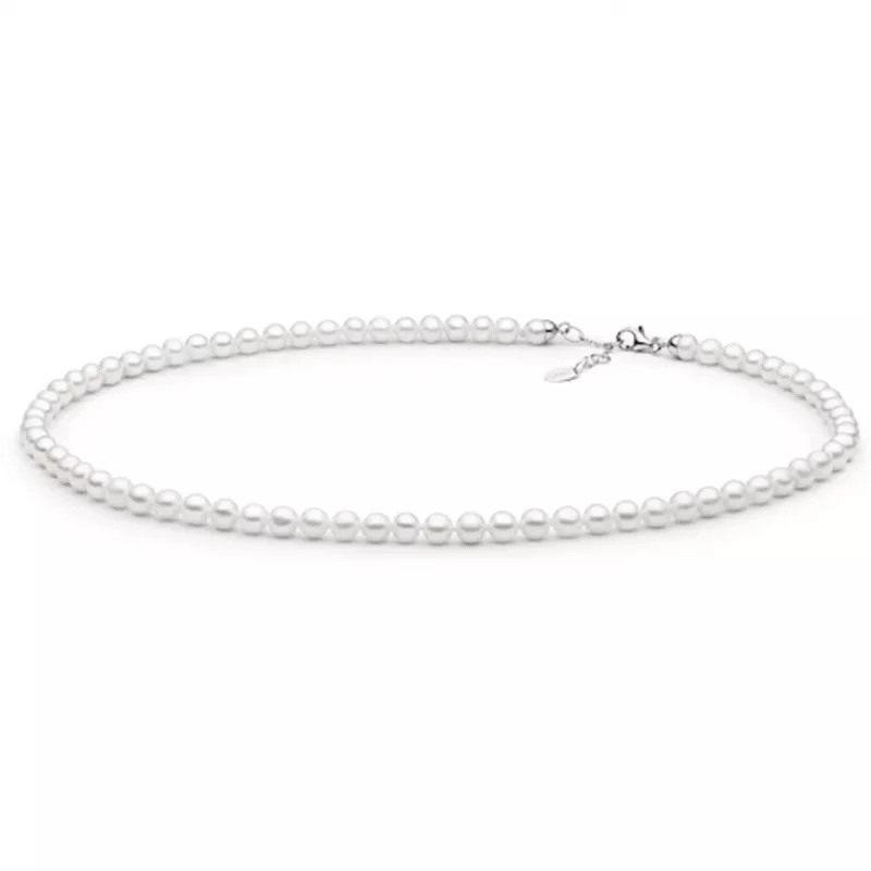 Gaura Pearls Perlenkette - weiß, rund, 6.5 mm, 40-43 cm, 925 Silber Gaura Pearls Perlenkette - weiß, rund, 6.5 mm, 40-43 cm, 925 Silber