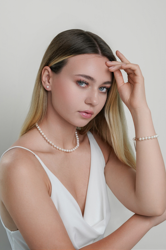 Sterling Silber Armband Ankerarmband 7 Mm - 14K Weiß Vergoldet Auf