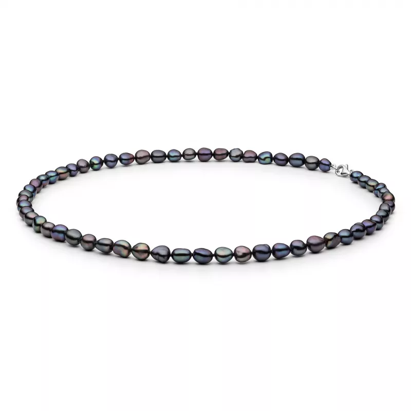 Gaura Pearls Perlenkette - schwarz, 45 cm, 925 Sterling Silber Gaura Pearls Perlenkette - schwarz, 45 cm, 925 Sterling Silber