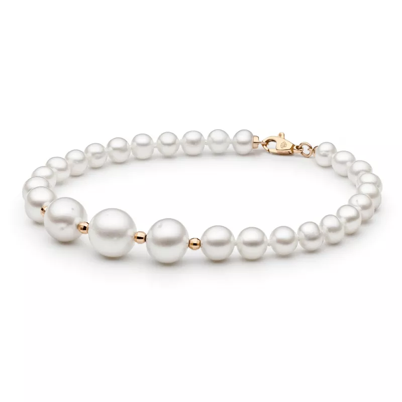 Gaura Pearls Perlenarmband - weiß, 585 Roségold Gaura Pearls Perlenarmband - weiß, 585 Roségold