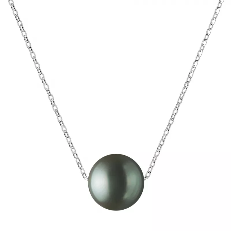 Gaura Pearls Silberkette - schwarz, 41 cm, 925 Silber Gaura Pearls Silberkette - schwarz, 41 cm, 925 Silber
