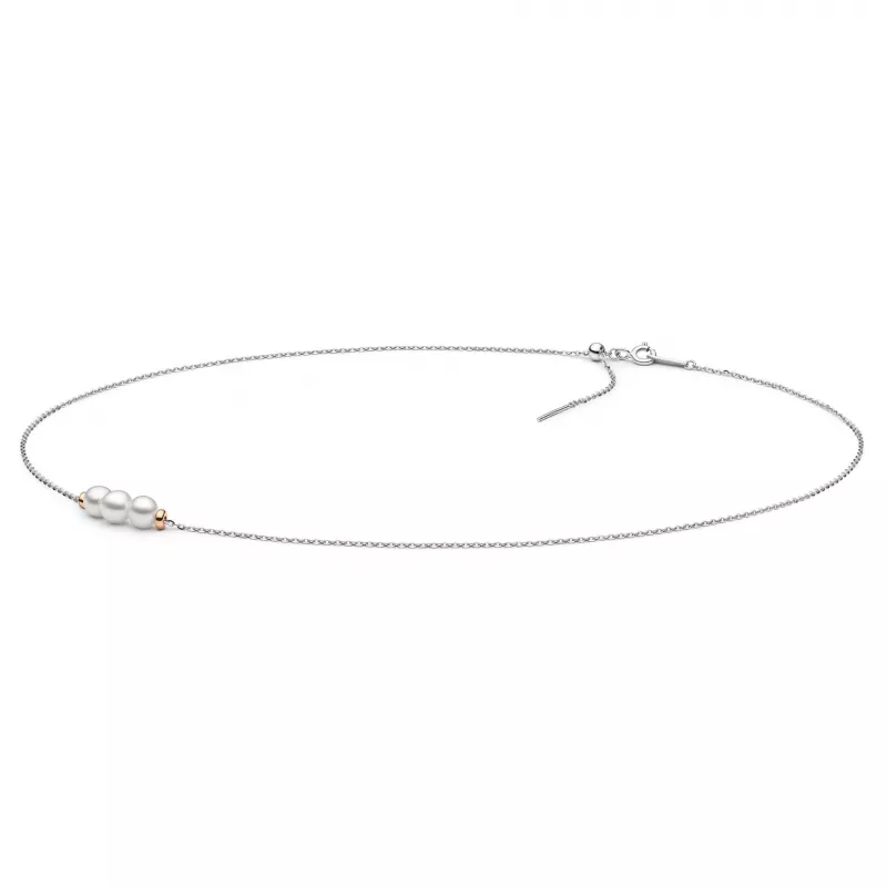Gaura Pearls Silberkette - weiß, 40 cm, 925 Silber Gaura Pearls Silberkette - weiß, 40 cm, 925 Silber