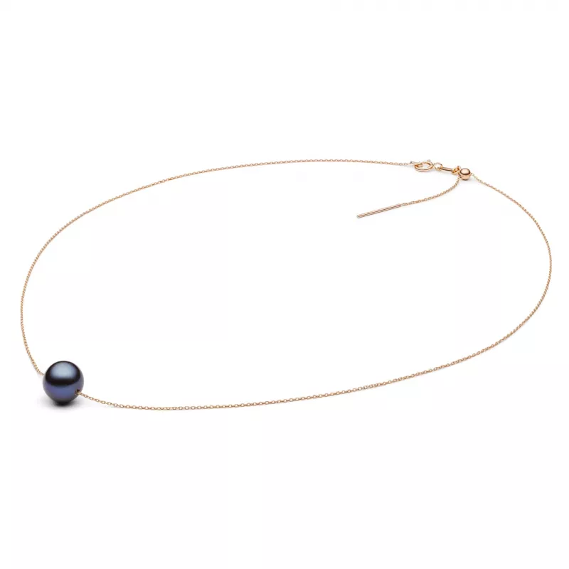 Gaura Pearls Perlenkette - schwarz, 42 cm, 585 Roségold Gaura Pearls Perlenkette - schwarz, 42 cm, 585 Roségold