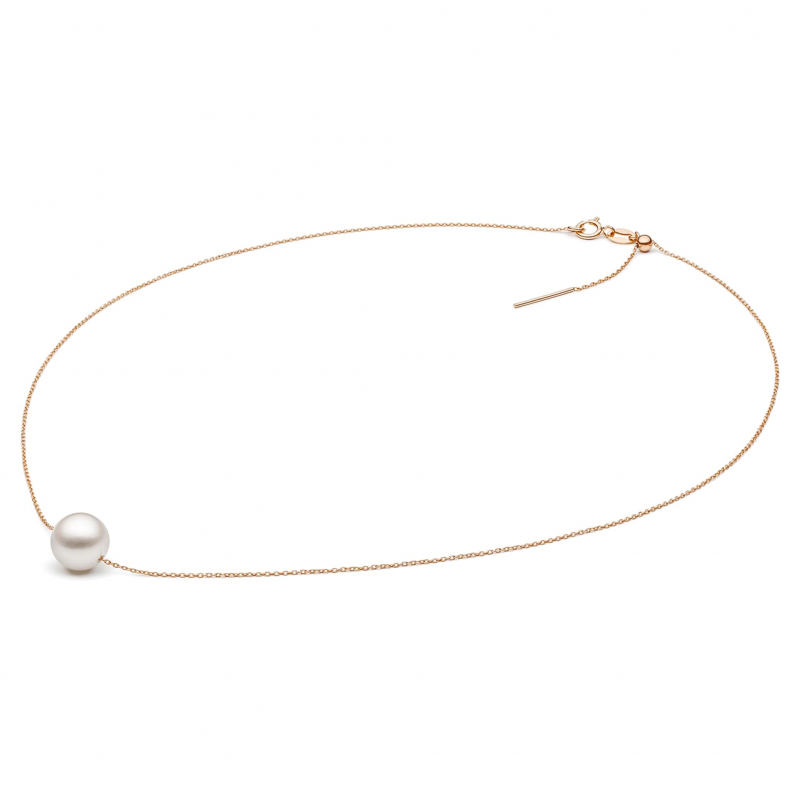 Gaura Pearls Perlenkette - weiß, 42 cm, 585 Roségold